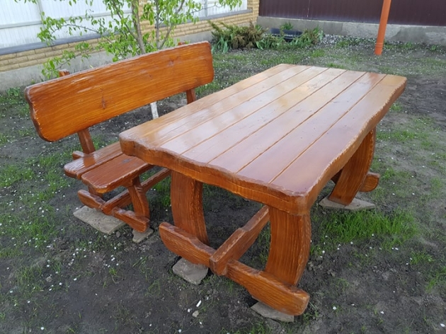 Стол с лавкой Медведь