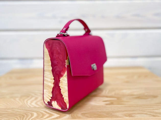 Кожаная сумка Fuchsia (004)