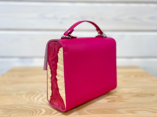 Кожаная сумка Fuchsia (004)