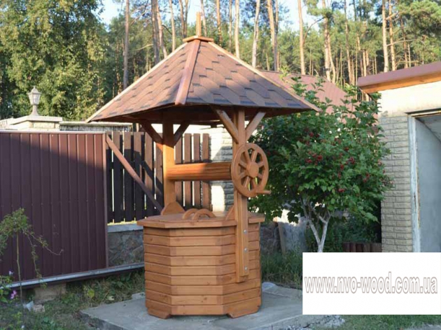 Колодец из дерева для сада (0069)