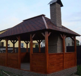 Rectangular Arbor with barbecue