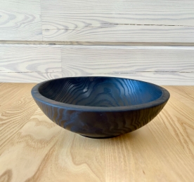 Charred bowl of natural wood (W 002)