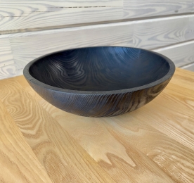 Charred salad bowl of natural wood (W 003)