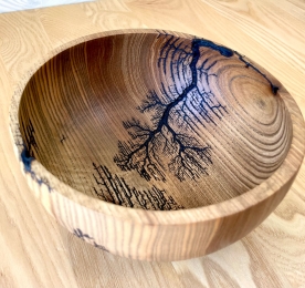 Salad bowl of natural wood (W 009)