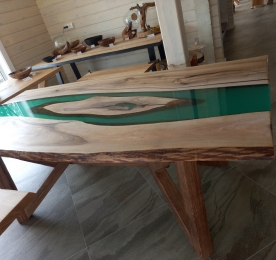 Table with epoxy resin