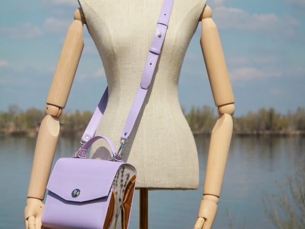 Кожаная сумка Lavender (007)
