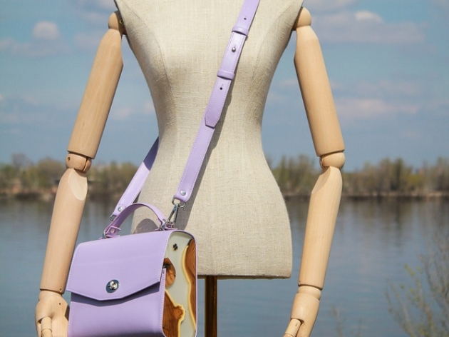Кожаная сумка Lavender (007)